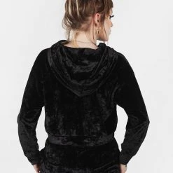 AMP1 Noughty Crop Velour Hoody
