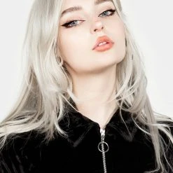 AMP1 Foxy Zip Up Velour Flared Jumpsuit