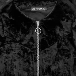 AMP1 Foxy Zip Up Velour Flared Jumpsuit