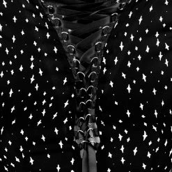 CHI1 BLASPHEME LACE UP MINI DRESS