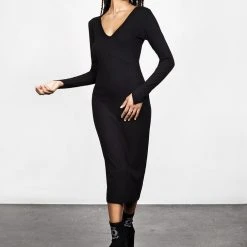 DDS1 Clothing VAMPIRA V-NECK MIDI DRESS