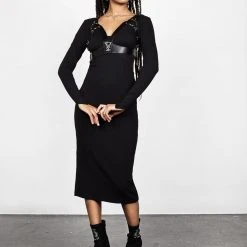 DDS1 Clothing VAMPIRA V-NECK MIDI DRESS