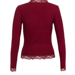 DDS1 PERDITA LONG SLEEVE LACE TRIM TOP Clothing