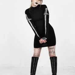 DDS1 SKULTRO MOCK NECK BODYCON DRESS Coming Soon