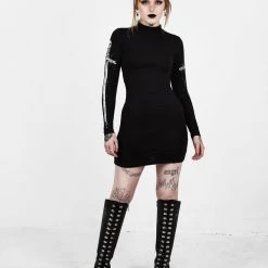 DDS1 SKULTRO MOCK NECK BODYCON DRESS Coming Soon