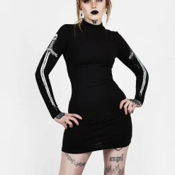 DDS1 SKULTRO MOCK NECK BODYCON DRESS Coming Soon