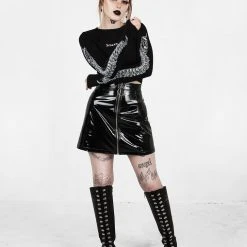 DDS1 Women XENOMORT THUMB SPLIT CROP TOP