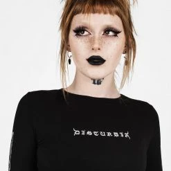 DDS1 Women XENOMORT THUMB SPLIT CROP TOP