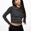 DMT1 Clothing SLASH 90S STRIPE CROP TOP