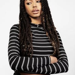 DMT1 Clothing SLASH 90S STRIPE CROP TOP