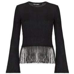 DMT1 Clothing RHIANNON FRINGED JERSEY TOP