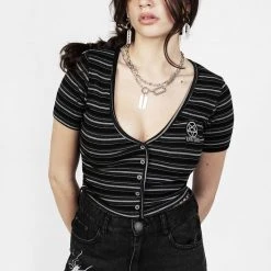 DMT1 Rave Stripe Short Sleeve Cardigan