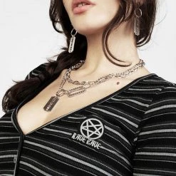 DMT1 Rave Stripe Short Sleeve Cardigan