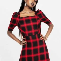 LVT1 Pennyroyal Check Midi Dress