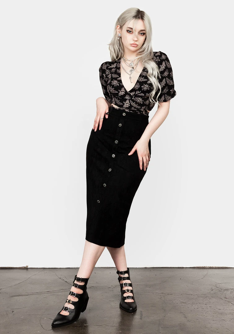 LVT1 Women CABERNET SUEDE MIDI SKIRT 3 LVT1 Women CABERNET SUEDE MIDI SKIRT