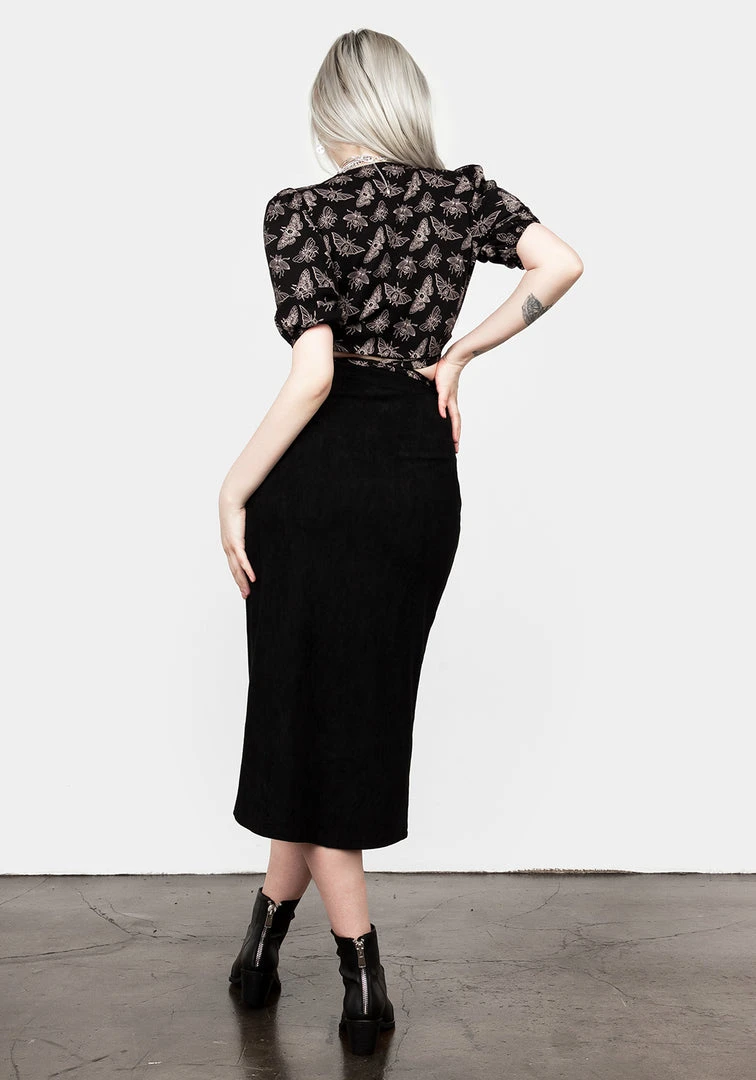 LVT1 Women CABERNET SUEDE MIDI SKIRT 5 LVT1 Women CABERNET SUEDE MIDI SKIRT