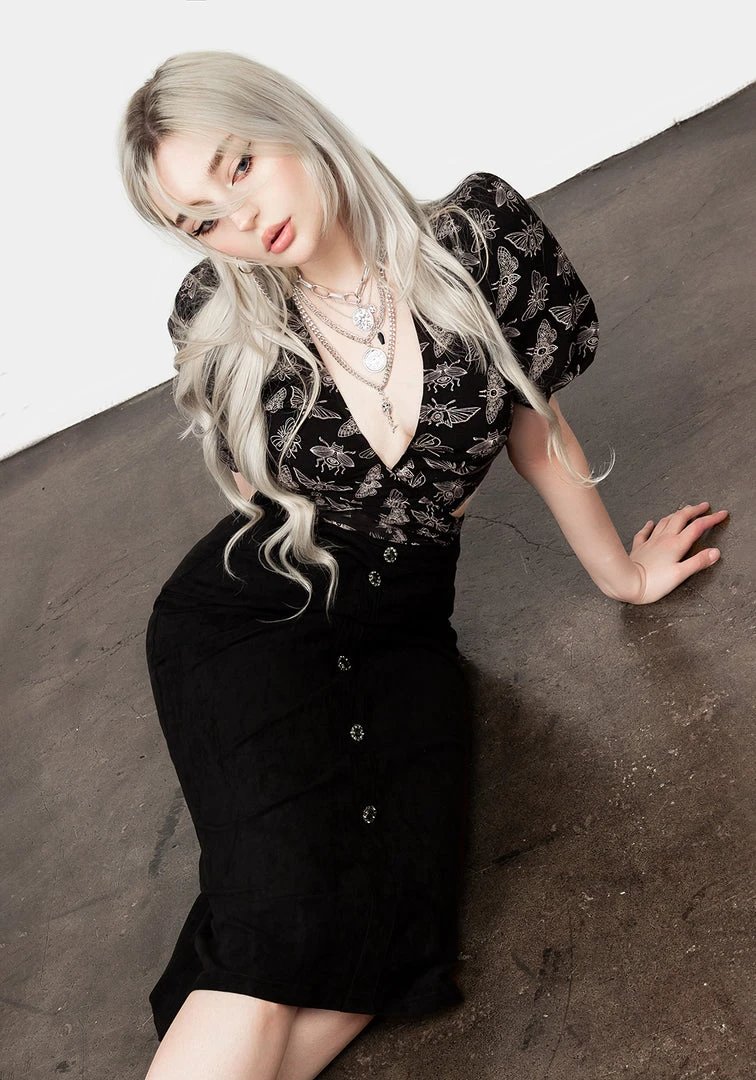 LVT1 Women CABERNET SUEDE MIDI SKIRT 6 LVT1 Women CABERNET SUEDE MIDI SKIRT