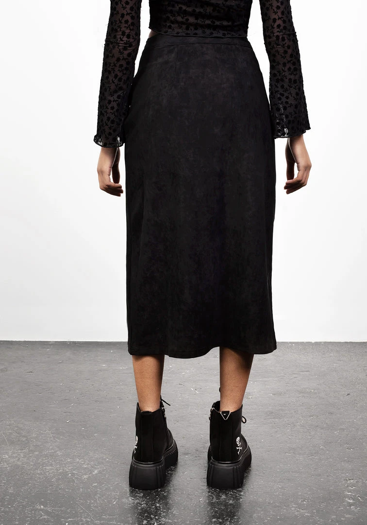 LVT1 Women CABERNET SUEDE MIDI SKIRT 9 LVT1 Women CABERNET SUEDE MIDI SKIRT