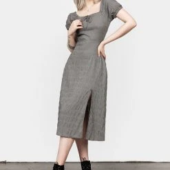 LVT1 Women ELVINA LACE UP MIDI DRESS