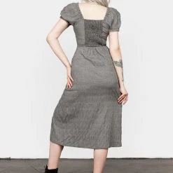 LVT1 Women ELVINA LACE UP MIDI DRESS