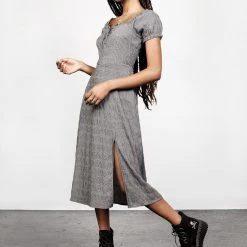 LVT1 Women ELVINA LACE UP MIDI DRESS