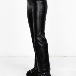 LVT1 BRONTE LEATHER FLARED TROUSERS