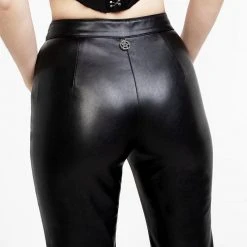 LVT1 BRONTE LEATHER FLARED TROUSERS