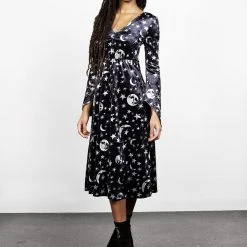 MET1 ALLNIGHTER VELVET MIDI DRESS