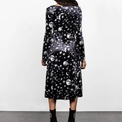 MET1 ALLNIGHTER VELVET MIDI DRESS