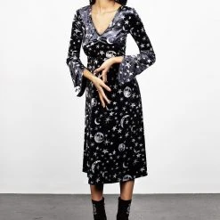 MET1 ALLNIGHTER VELVET MIDI DRESS