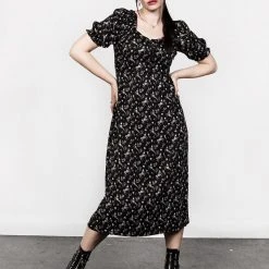 MET1 Women MAKEBELIEVE LACE UP MIDI DRESS