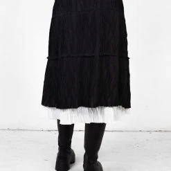 MET1 MUTINY LAYERED MIDI SKIRT