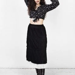 MET1 MUTINY LAYERED MIDI SKIRT