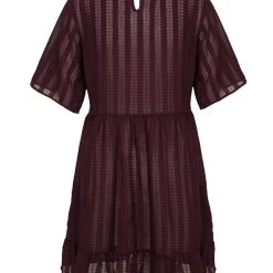 MET1 SHEER SMOCK DRESS IN PURPLE Clothing