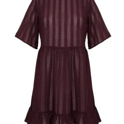 MET1 SHEER SMOCK DRESS IN PURPLE Clothing