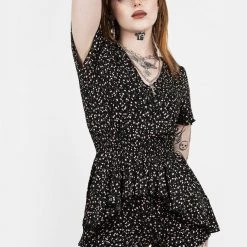 MET1 VALLEY FRILL PEPLUM PLAYSUIT