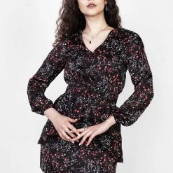 MET1 ROSETEARS FRILL PEPLUM MINI DRESS 15 MET1 ROSETEARS FRILL PEPLUM MINI DRESS