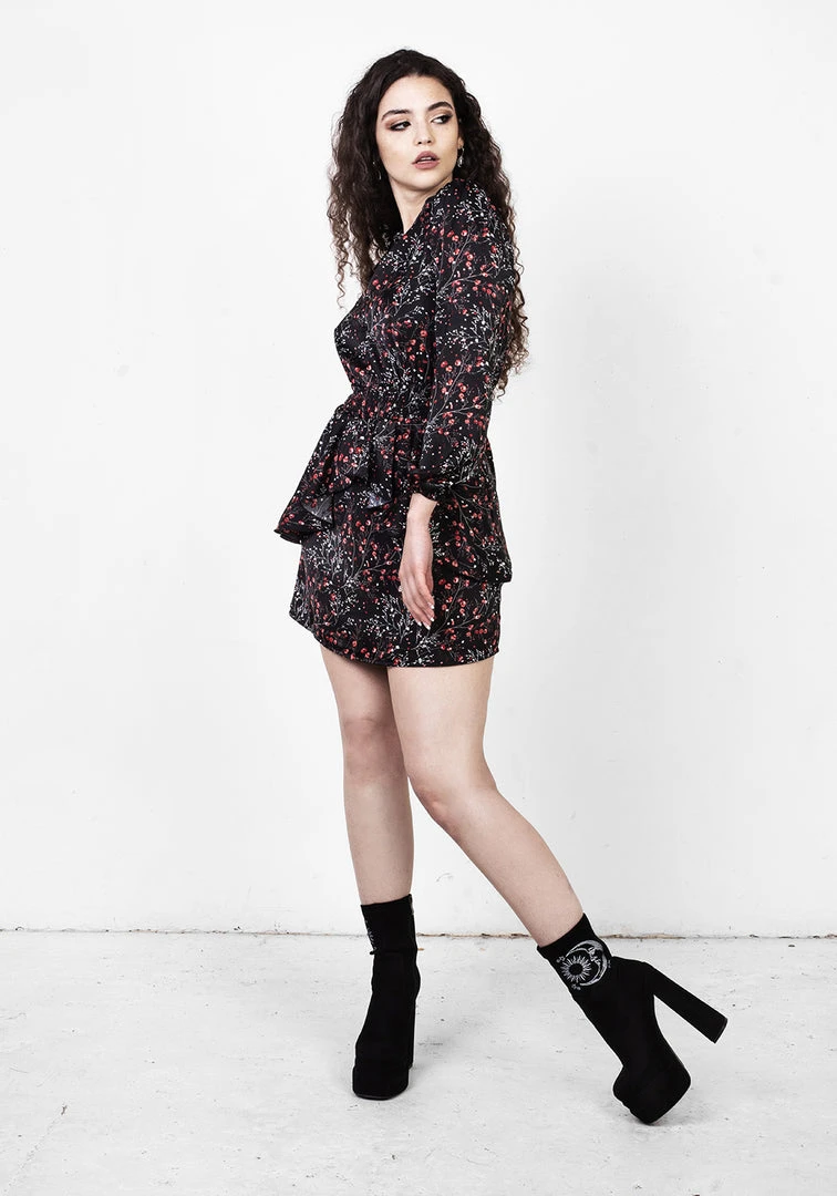 MET1 ROSETEARS FRILL PEPLUM MINI DRESS 5 MET1 ROSETEARS FRILL PEPLUM MINI DRESS