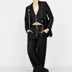 MET1 Women NIGHTMARE CROP TAILORED WAISTCOAT