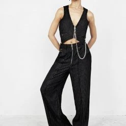 MET1 Women NIGHTMARE CROP TAILORED WAISTCOAT