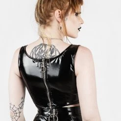 MET1 Women HELLBOUND VINYL CROP TOP