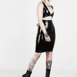 MET1 Women HELLBOUND VINYL CROP TOP