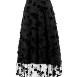 MET1 STEVIE MIDI FLOCK SKIRT
