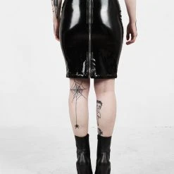 MET1 DOMINION MIDI VINYL SKIRT Women