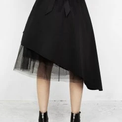 MET1 PARANORMAL ASYMMETRIC MIDI SKIRT