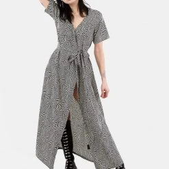 MET1 SUMMERS PRINTED WRAP DRESS