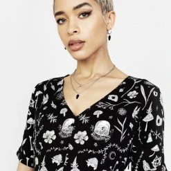 MET1 Women HEDGEWITCH V-NECK MIDI DRESS