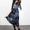 MET1 DRACONIC TIE DYE MIDI SKATER DRESS