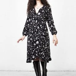 MET1 Women HEDGEWITCH RUFFLE WRAP ABOVE KNEE DRESS