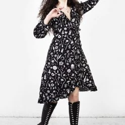 MET1 Women HEDGEWITCH RUFFLE WRAP ABOVE KNEE DRESS